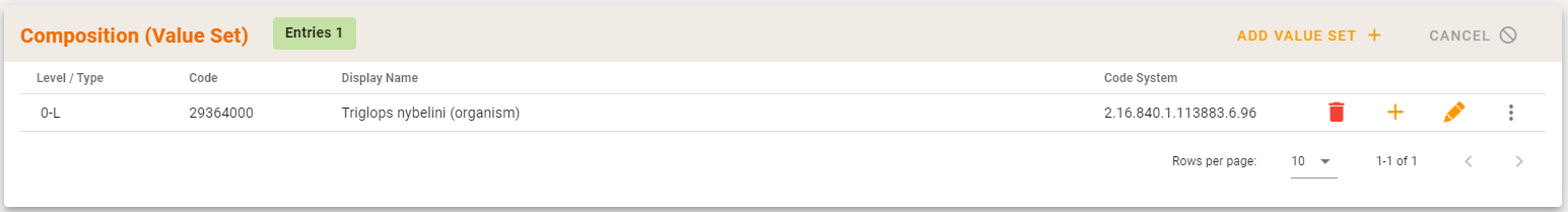 Actions menu for adding a code manually